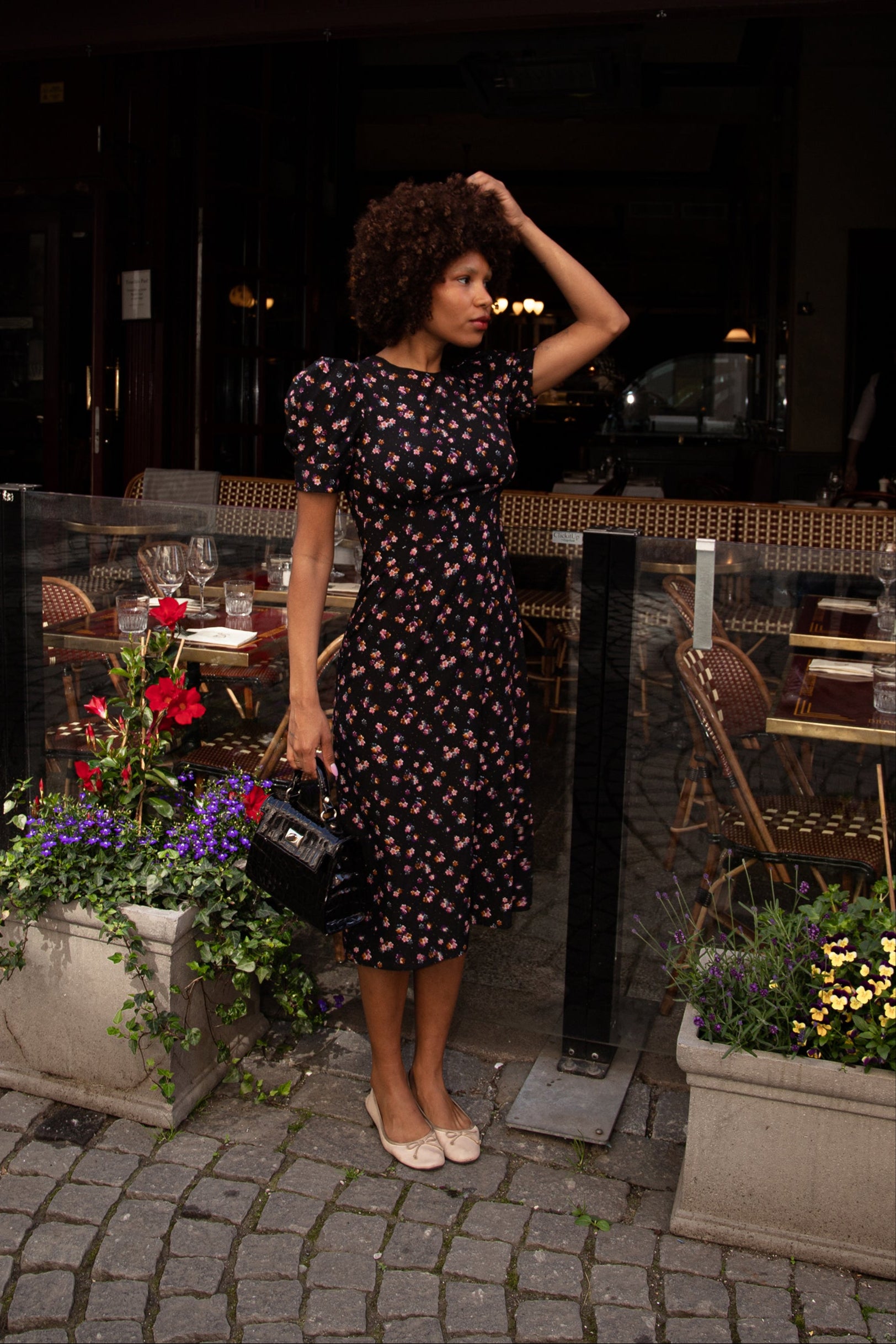 Noah Phyllis Dress | Black Silk Crepe Midi – Pia Tjelta Studio