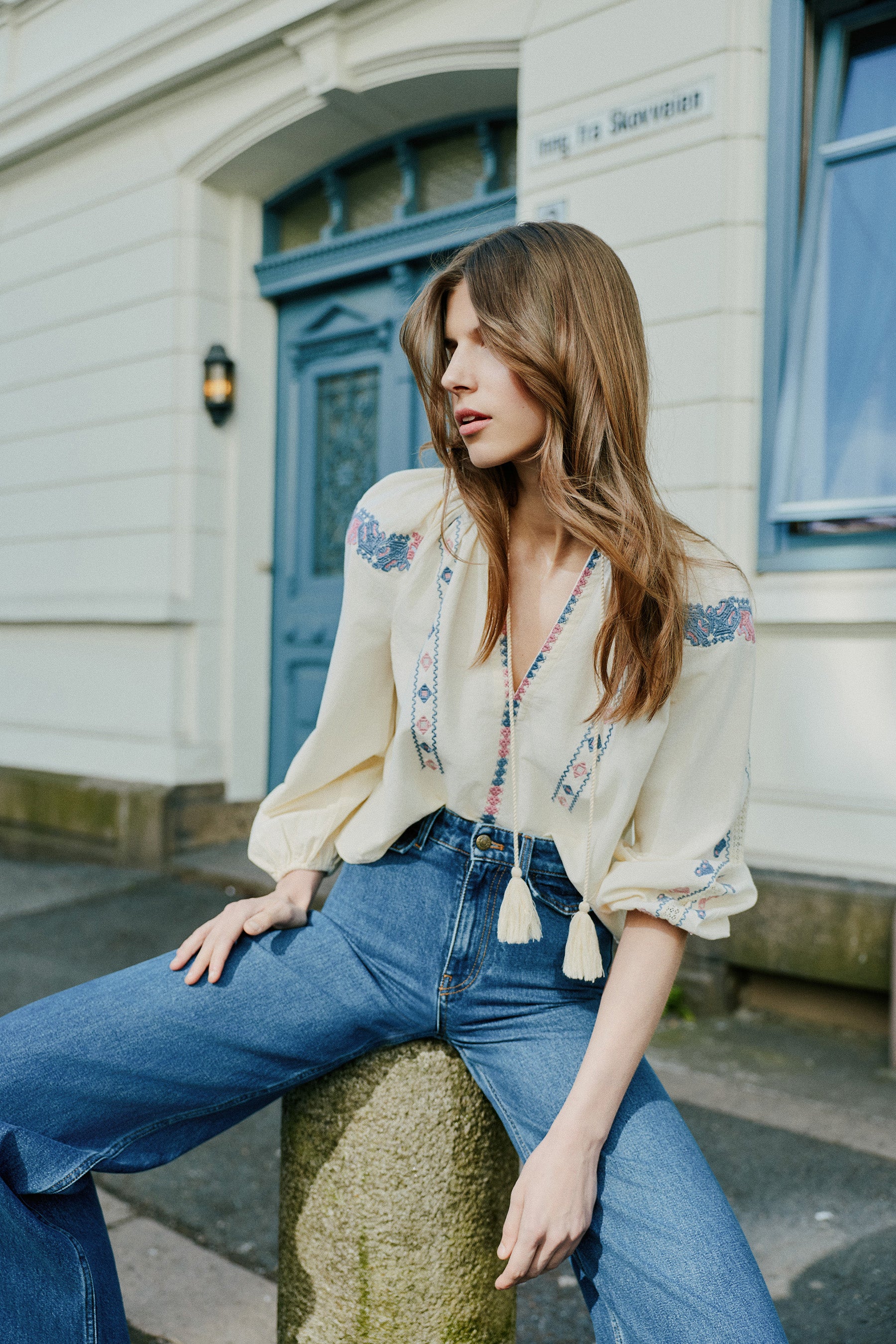 Saint Embroidered Cotton Blouse | Pia Tjelta Studio