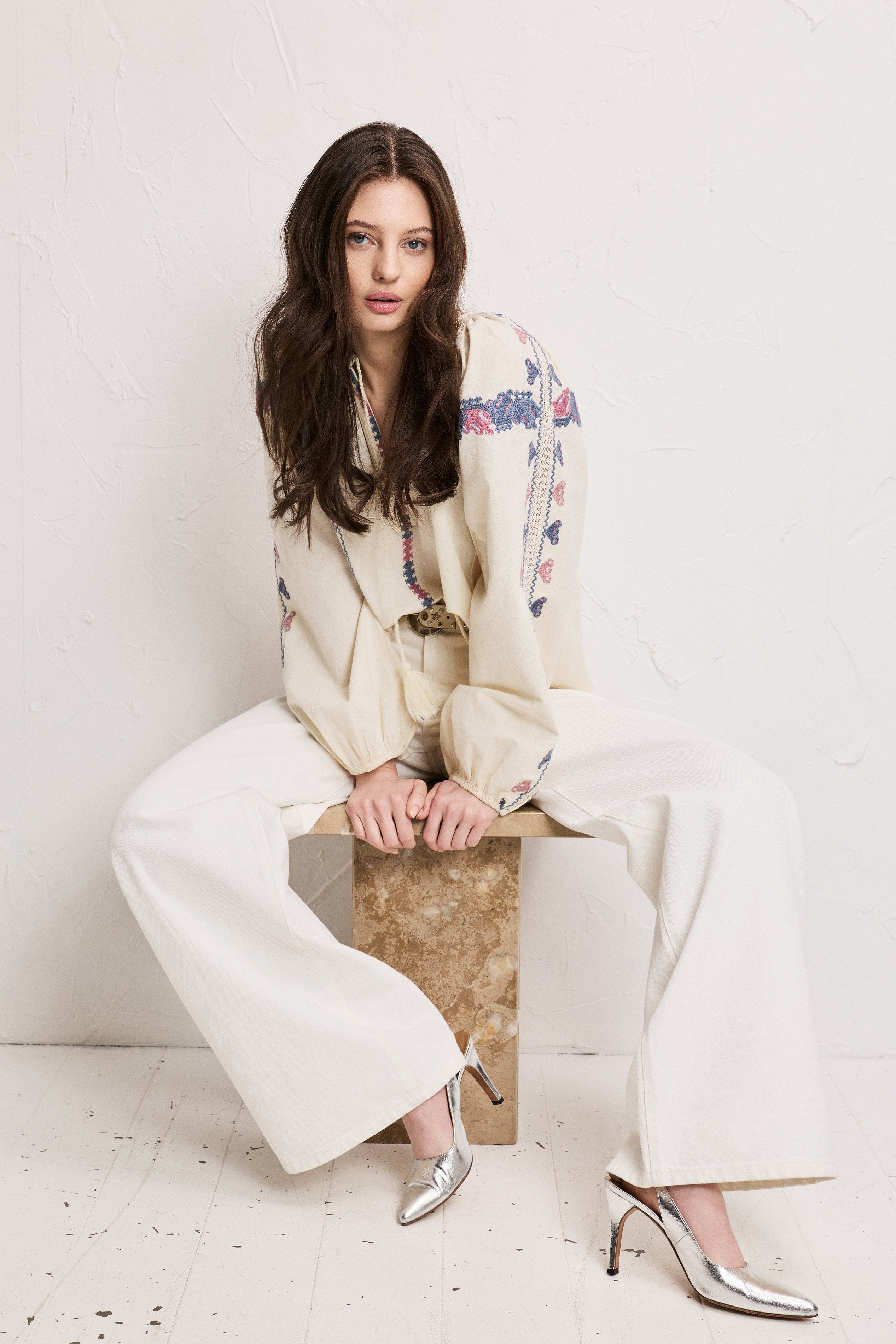 Saint Embroidered Cotton Blouse | Pia Tjelta Studio