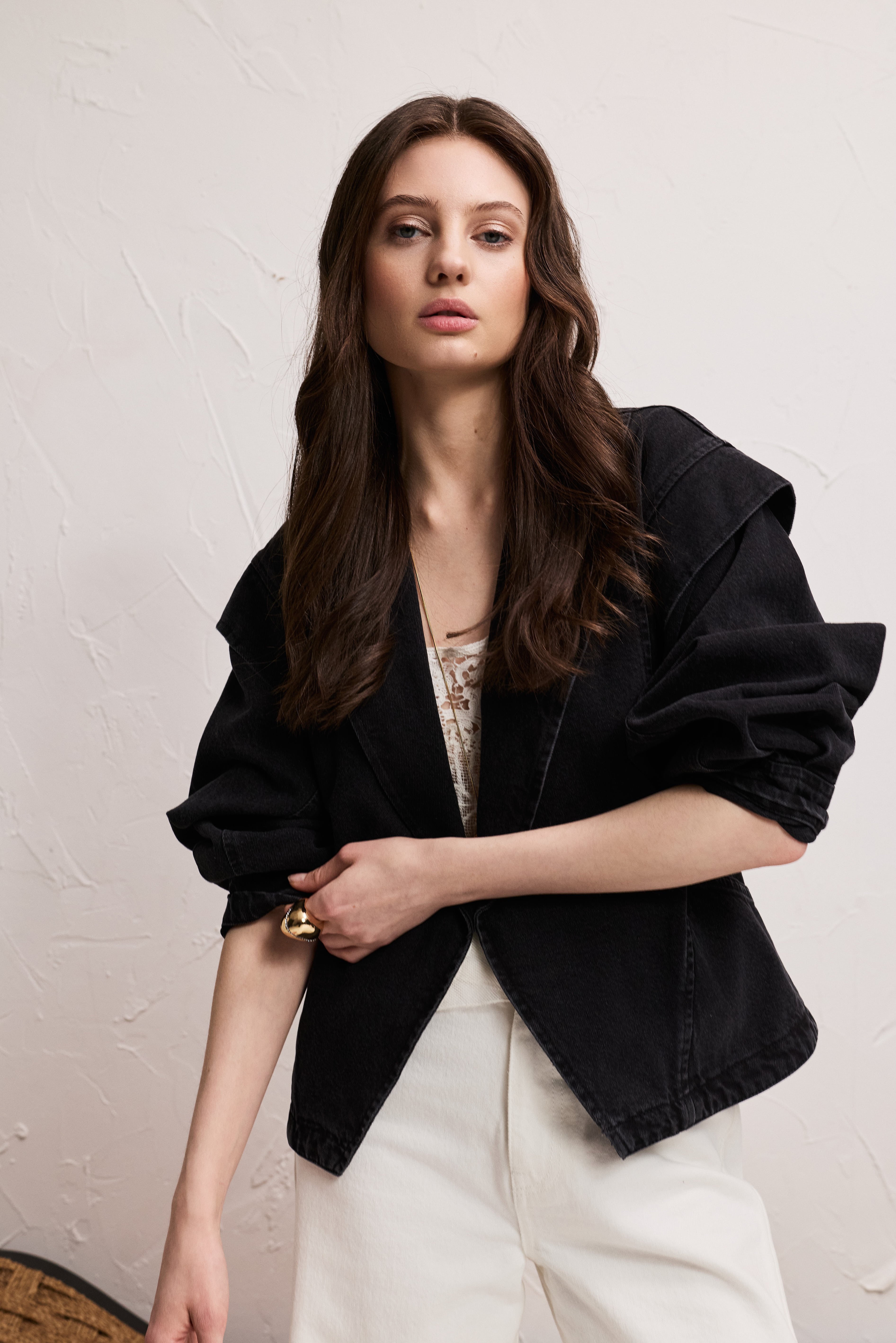 ジャケット・アウター 1990s Euro Black Denim Tyrolean Jacket Taylor Black Denim Jacket with Belt | Pia Tjelta Studio